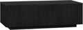Henn&Hart 48" Fluted Rectangular Low-Profile Coffee Table with Ribbed Sides for Living Room, Family Room, or Office, Natural Black