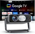Smart Projector Built in Google TV and 4K Support with WiFi and Bluetooth, 2500ANSI, Auto Lens Cap, Portable Outdoor Movie Projector with Built-in Apps Auto Focus for Ceiling/Home Theater/Bedroom