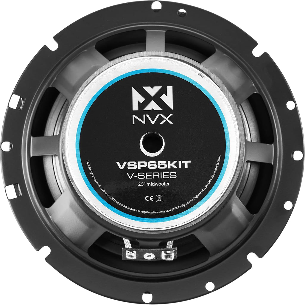 NVX VSP65KIT 750W Peak (250W RMS) 6.5" V-Series 2-Way Component Speaker System with 25mm Silk Dome Tweeters