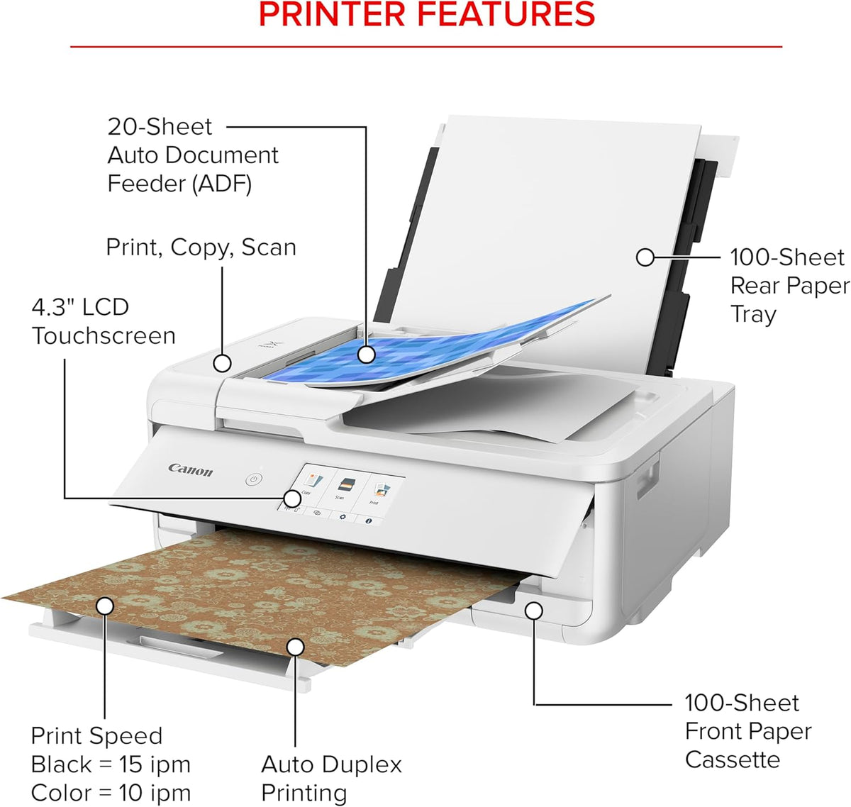 Canon PIXMA TS9521Ca – Wireless Home All-in-One Inkjet Printer