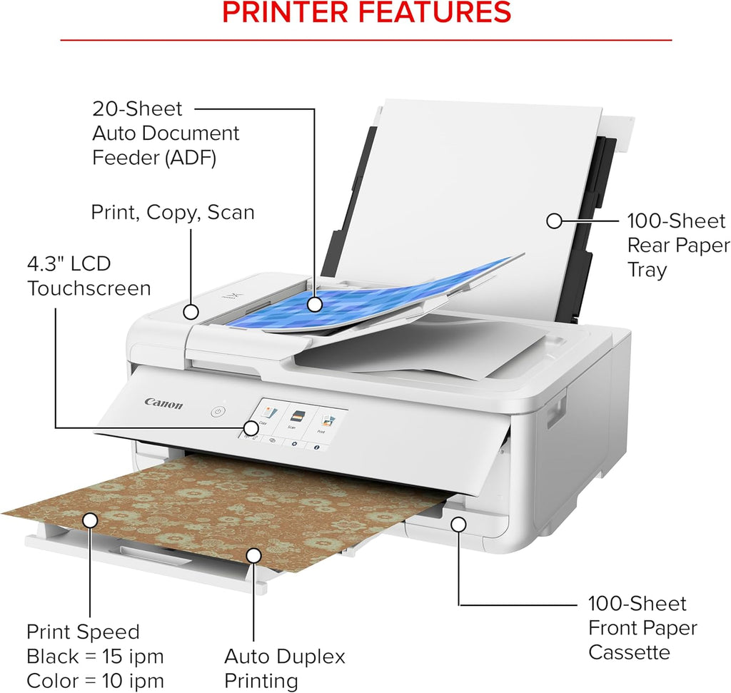 Canon PIXMA TS9521Ca – Wireless Home All-in-One Inkjet Printer