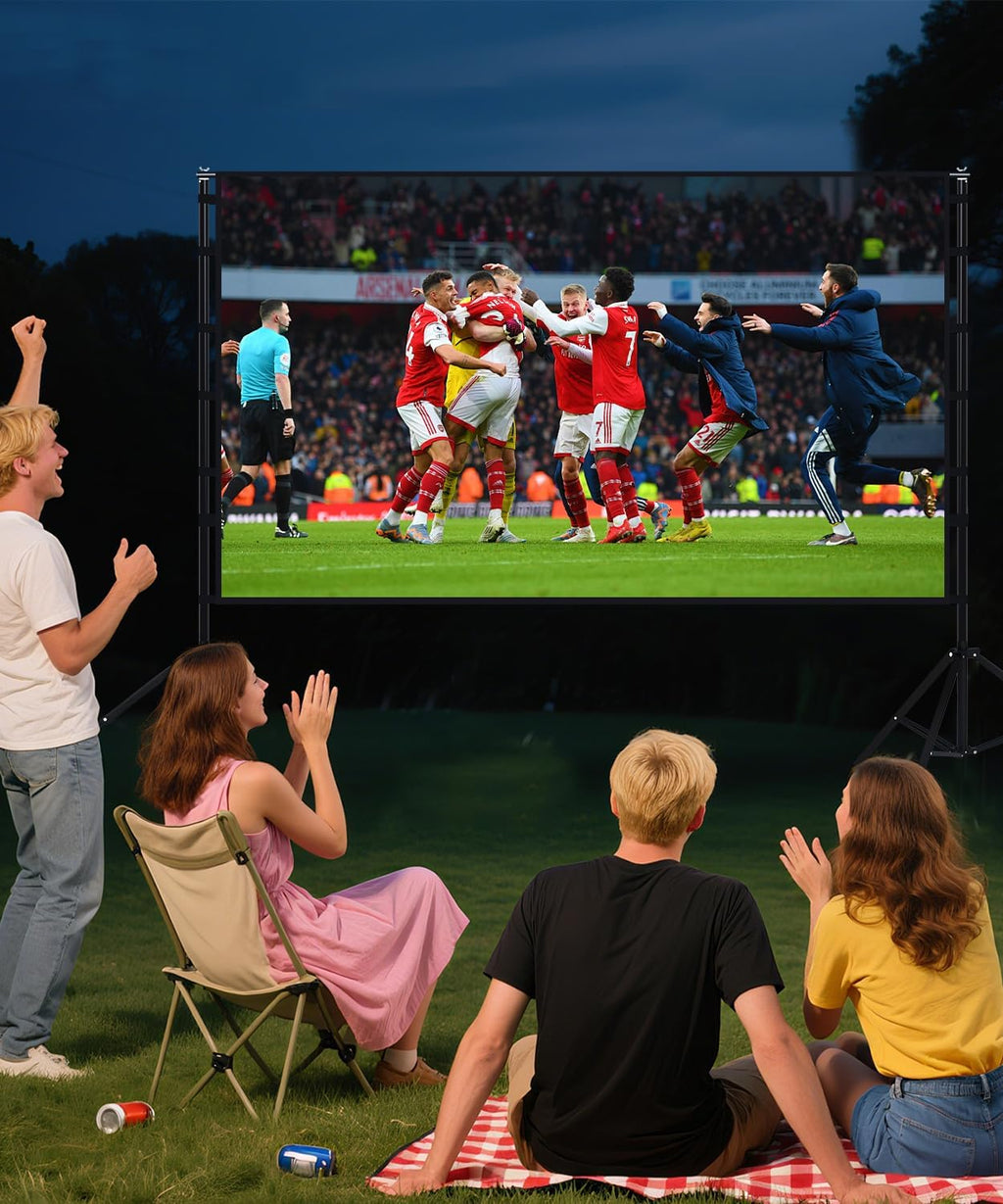 STWUI Projector Screen with Stand - 150 Inch Portable Projector Screens Outdoor Indoor Projector Screen 16:9 4K HD Outdoor Movie Screen with Carry Bag,Enjoy Home Theater Projection Screen