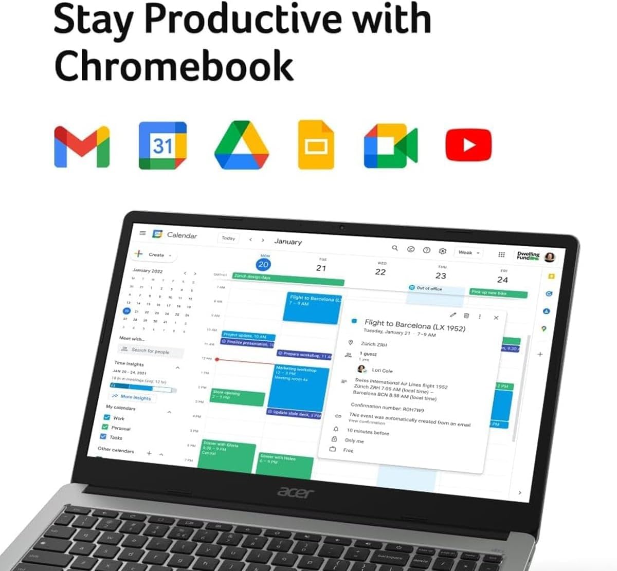 Acer Chromebook 315 Laptop (15.6" FHD, Intel Celeron N4500, 4GB RAM, 128GB Storage (64GB eMMC + 64GB SD Card) Home & Student, Long Battery Life, Numeric KB, Wi-Fi, Webcam, IST Hub, Chrome OS, Silver