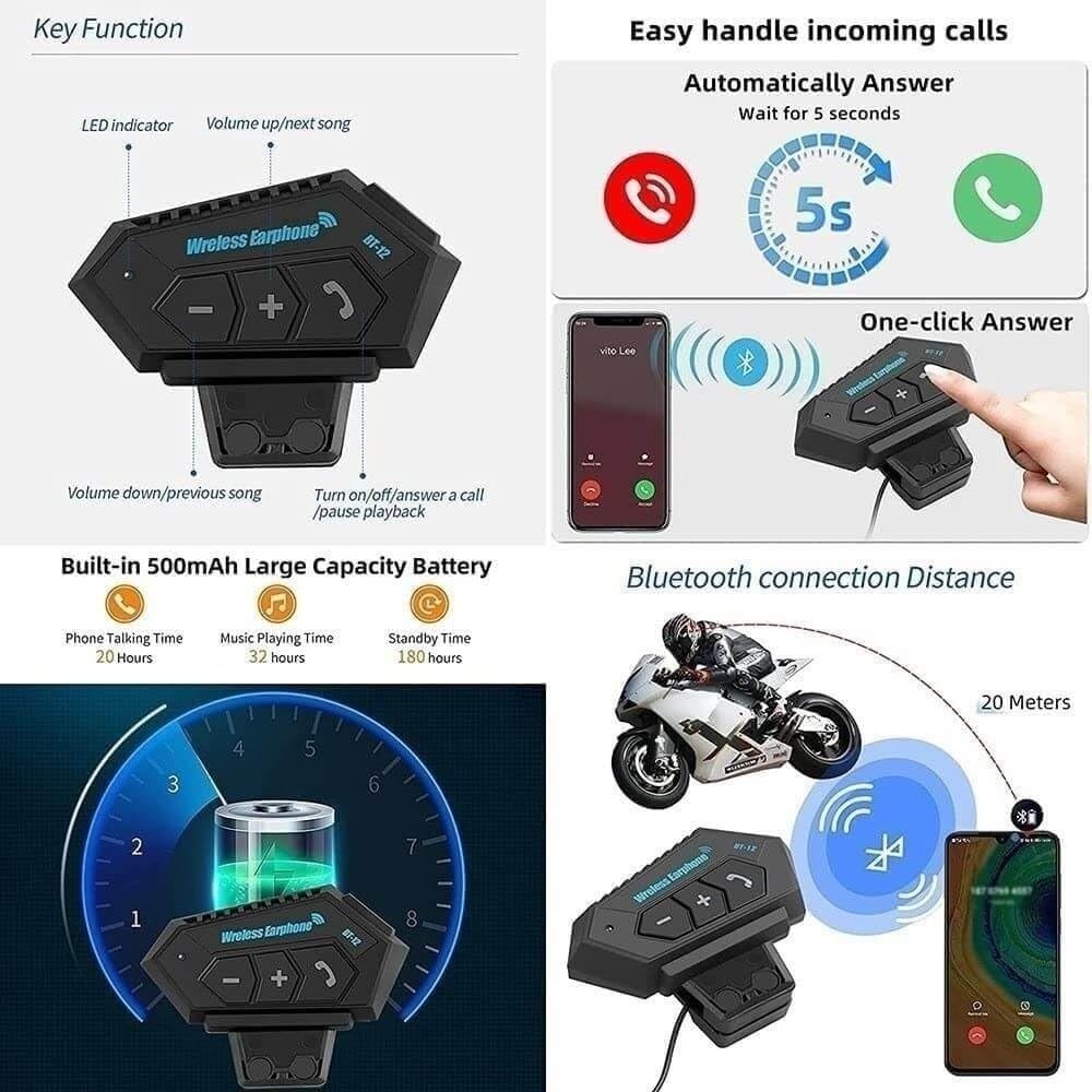 Bluetooth Full Face Motorcycle Helmet, DOT Approved Integrated Helmet, Built-in Dual Speaker with Microphone, Multiple Vents Motorbike Helmet Street Bike Helmet