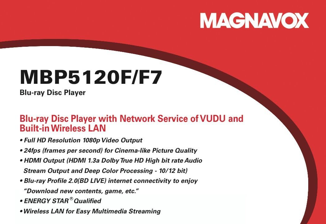 Magnavox MBP5120/F7 Blu-ray Player