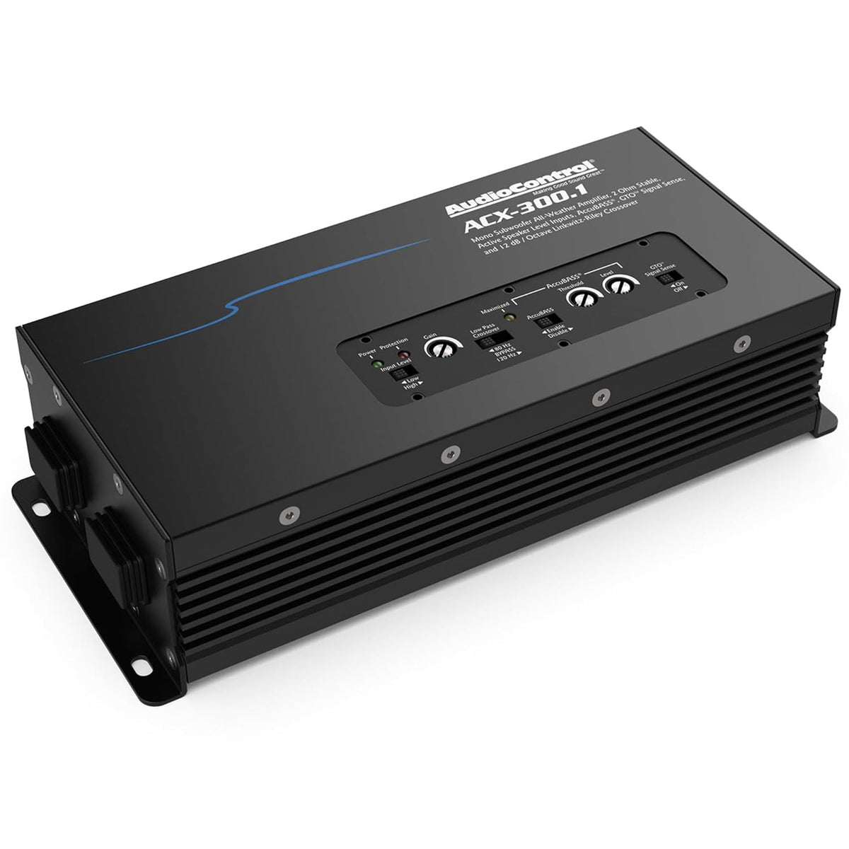 AudioControl ACX-300.1 All-Weather Marine & Powersports IPX6 Waterproof 300W Monoblock Amplifier for Boat, ATV, UTV, Side by Side, 4x4 Off Road Vehicle or Car Audio System, AccuBASS, Install Friendly