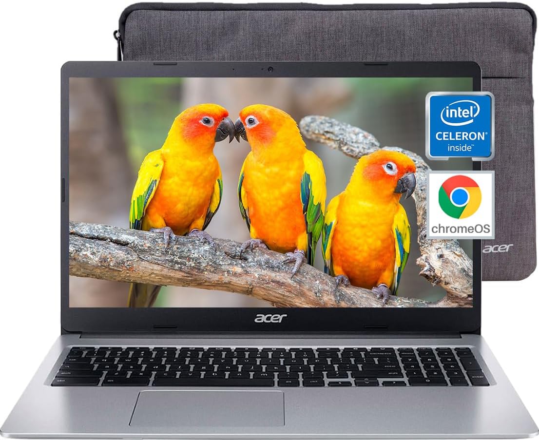 acer 2024 Chromebook 315 Laptop, 15.6" HD Display, Intel Celeron N4020, 4GB RAM, 64GB eMMC, Intel UHD Graphics,Long Battery Life, WiFi, Bluetooth, Chrome OS