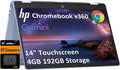 HP Chromebook x360 14b 2-in-1 Touchscreen Laptop (14" HD, 4GB RAM, Intel N200, 192GB Storage (128GB SSD+64GB SD Card)) for Home, Students, HD Webcam, Wi-Fi 6, Long Battery Life, Chrome OS, Sky Blue