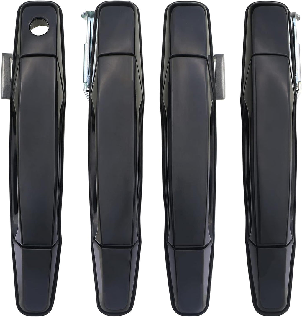 APPERFiT Upgraded Exterior Door Handles Black Compatible with 2007-2013 Chevy Chevrolet Silverado 1500 2500 3500 Suburban Tahoe Avalanche, GMC Sierra Yukon, Cadillac Escalade