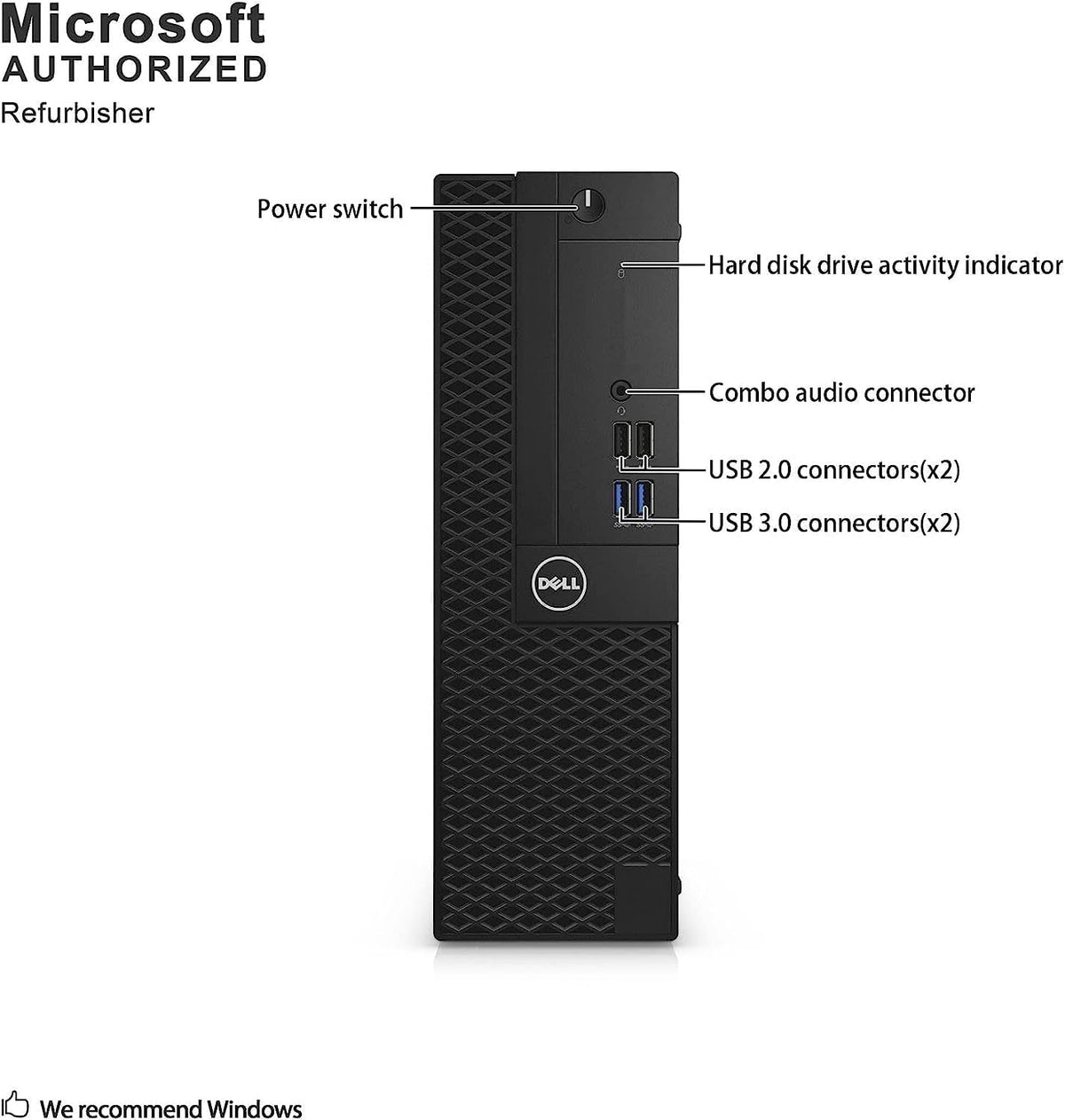 Dell Optiplex 3050 SFF Desktop Computer PC, Intel Quad Core i5-6500 up to 3.6GHz, 16GB DDR4, 256GB SSD, WiFi, 4K Support, DP, HDMI, Windows 11 Pro 64 Bit (Renewed)