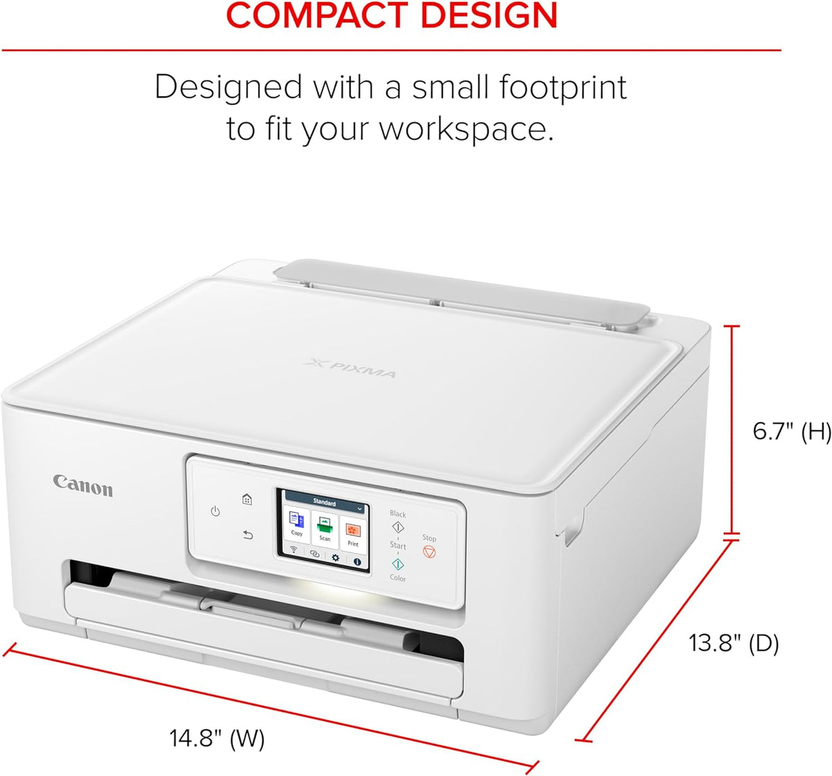 Canon PIXMA TS7720 Wireless All-in-One Color Inkjet Printer – Print, Copy, Scan – Auto Duplex, 15/10 PPM, 2.7” Touchscreen, Compact Home Photo Printer with Easy Setup