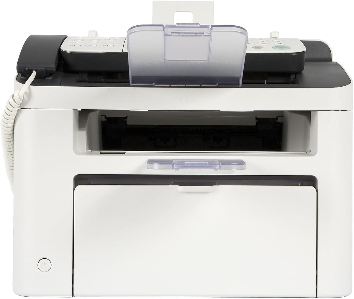 Canon FAXPHONE L100 - Monochrome Laser Fax with Copier, 30 Sheet Auto Document Feeder, 1 Year Limited Warranty, 19 PPM, White